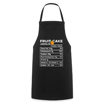 Gâteau aux fruits drôle pour la nutrition de Thanksgiving en famille - Tablier de cuisine - noir - Devant - AI Model Male 185 dark (185cm)