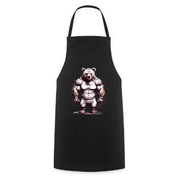 Bodybuilder Bear Dad Strength Muscles Love - Cooking Apron - black - Front - AI Model Male 185 dark (185cm)