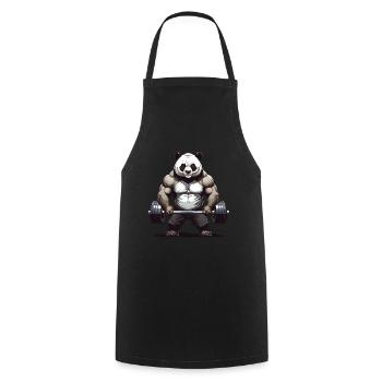 Panda Bodybuilding Powerlifting Design - Kochschürze - Schwarz - Vorne - AI Model Male 185 dark (185cm)