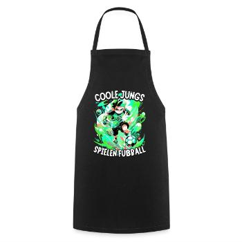 Coole Jungs spielen Fußball für Jungen Fußballer - Kochschürze - Schwarz - Vorne - AI Model Male 185 dark (185cm)