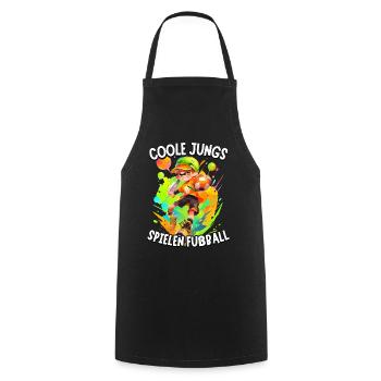 Coole Jungs spielen Fußball für Jungen Fußballer - Kochschürze - Schwarz - Vorne - AI Model Male 185 dark (185cm)