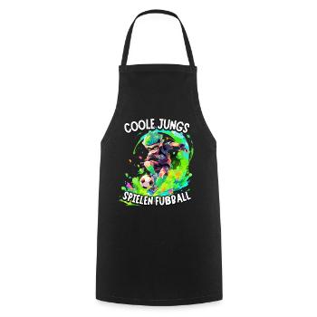 Coole Jungs spielen Fußball für Jungen Fußballer - Kochschürze - Schwarz - Vorne - AI Model Male 185 dark (185cm)