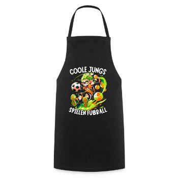 Coole Jungs spielen Fußball für Jungen Fußballer - Kochschürze - Schwarz - Vorne - AI Model Male 185 dark (185cm)