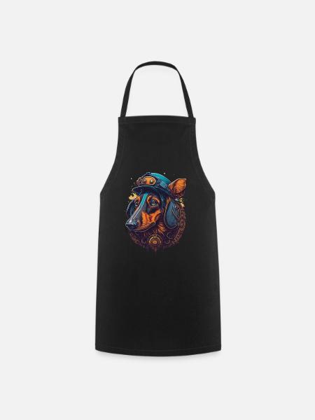 Steampunk Dackel Hund Design für Hundeliebhaber - Kochschürze - Schwarz