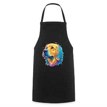 Golden Retriever Hunde Liebhaber Kunst Design - Kochschürze - Schwarz - Vorne - AI Model Male 185 dark (185cm)
