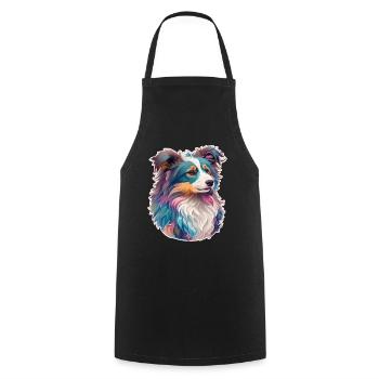 Australian Shepherd Dog Dog Lover Art - Cooking Apron - black - Front - AI Model Male 185 dark (185cm)