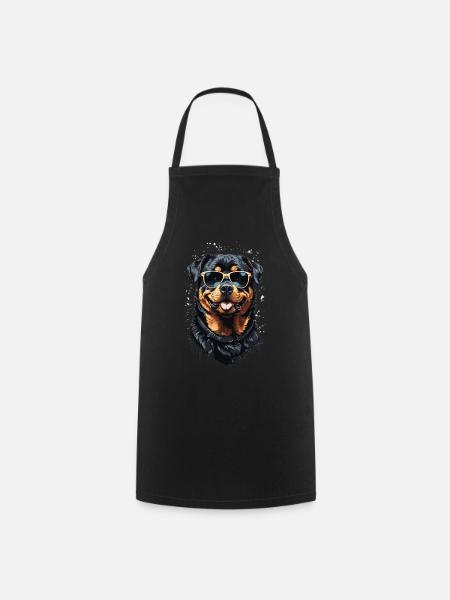 Stilvolles Rottweiler Hundepapa Design - Kochschürze - Schwarz