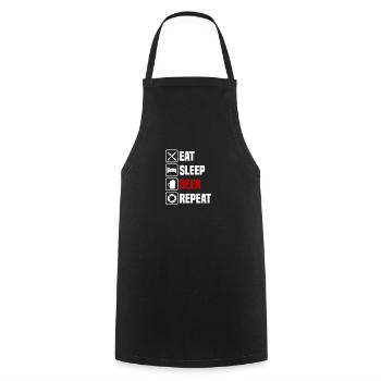 Eat, sleep, beer, repeat - Cooking Apron - black - Front - AI Model Male 185 dark (185cm)