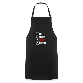 Eating, sleeping, fencing, repeating - Cooking Apron - black - Front - AI Model Male 185 dark (185cm)