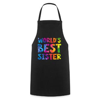 World's Best Sister - Cooking Apron - black - Front - AI Model Male 185 dark (185cm)