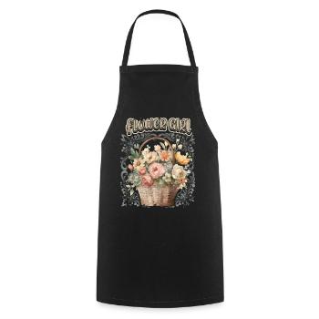 Demoiselle d’honneur, Vintage Scrapbook, Motif Floral - Tablier de cuisine - noir - Devant - AI Model Male 185 dark (185cm)