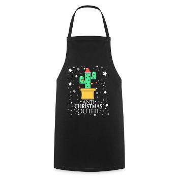 Anti Christmas Outfit - Cooking Apron - black - Front - AI Model Male 185 dark (185cm)