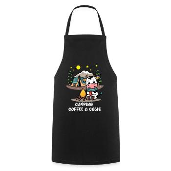 Camping Coffee Cows Country Life Holiday Weekend - Cooking Apron - black - Front - AI Model Male 185 dark (185cm)