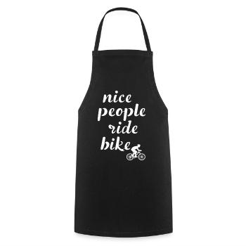 Nice People Ride Bike Cycling Saying Quote - Cooking Apron - black - Front - AI Model Male 185 dark (185cm)