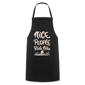 Les gens sympas font du vélo en disant citation - Tablier de cuisine - noir - Devant - AI Model Male 185 dark (185cm)