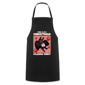 This Is My Christmas Pajama Shirt - Cooking Apron - black - Front - AI Model Male 185 dark (185cm)