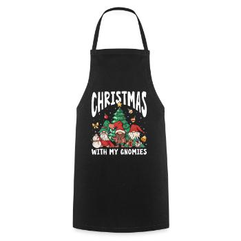 Noël avec mes gnomes - Tablier de cuisine - noir - Devant - AI Model Male 185 dark (185cm)