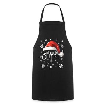 Weihnachtsoutfit - Kochschürze - Schwarz - Vorne - AI Model Male 185 dark (185cm)