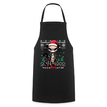 This is as Merry as I get Cat Pajamas Ugly Funny - Cooking Apron - black - Front - AI Model Male 185 dark (185cm)