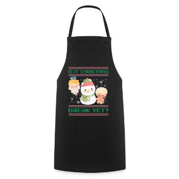 Is It Christmas Break Yet? Sweet snowman teacher - Cooking Apron - black - Front - AI Model Male 185 dark (185cm)