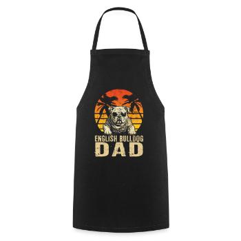 Papa bouledogue anglais - Tablier de cuisine - noir - Devant - AI Model Male 185 dark (185cm)
