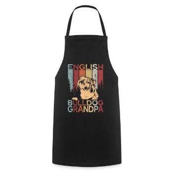 Bouledogue anglais grand-père - Tablier de cuisine - noir - Devant - AI Model Male 185 dark (185cm)