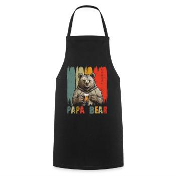 Papa Bear - Kochschürze - Schwarz - Vorne - AI Model Male 185 dark (185cm)