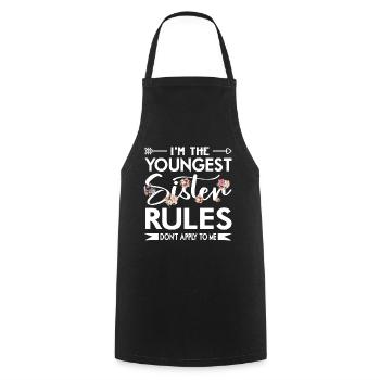 I'm The Youngest Sister Rules Don't Apply To Me - Cooking Apron - black - Front - AI Model Male 185 dark (185cm)