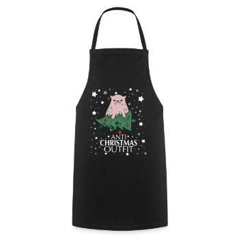 Anti Christmas - Cooking Apron - black - Front - AI Model Male 185 dark (185cm)