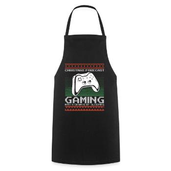 Funny Christmas Forecast Gaming Controller Ugly - Kochschürze - Schwarz - Vorne - AI Model Male 185 dark (185cm)