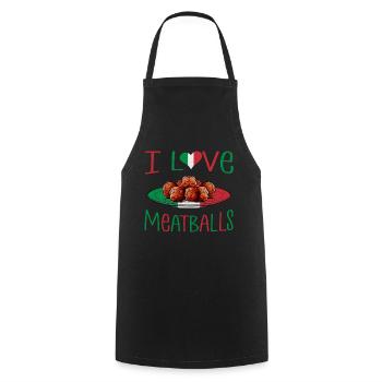I Love Meatballs - Cooking Apron - black - Front - AI Model Male 185 dark (185cm)