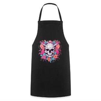 Demons Skull Pastel Gothic Occult Design - Cooking Apron - black - Front - AI Model Male 185 dark (185cm)