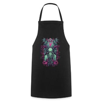 Goule gothique démon Halloween monstre Design - Tablier de cuisine - noir - Devant - AI Model Male 185 dark (185cm)