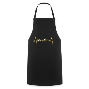 Copenhague Skyline Heartbeat Danemark Amour Hygge - Tablier de cuisine - noir - Devant - AI Model Male 185 dark (185cm)