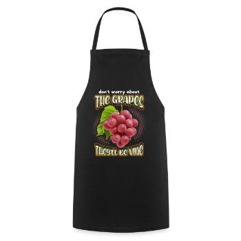 Wine, Grapes, Funny Saying, Pun - Cooking Apron - black - Front - AI Model Male 185 dark (185cm)