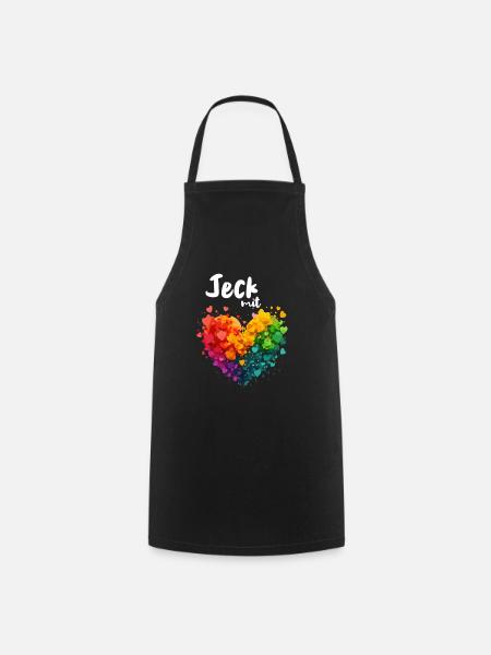 Jeck mit Herz Karneval Köln Alaaf Karnevalskostüm - Kochschürze - Schwarz