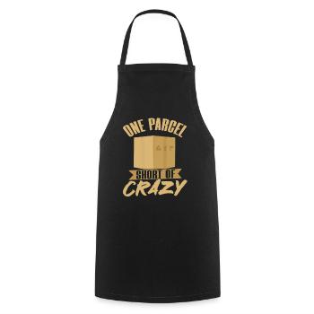 One Parcel Short Of Crazy - Cooking Apron - black - Front - AI Model Male 185 dark (185cm)