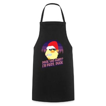 Deck the Halls - Ente mit Messer Duck with Knife - Tablier de cuisine - noir - Devant - AI Model Male 185 dark (185cm)