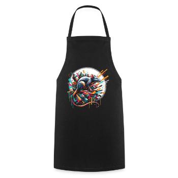Street Art Rat: Graffiti Dynamics - Cooking Apron - black - Front - AI Model Male 185 dark (185cm)