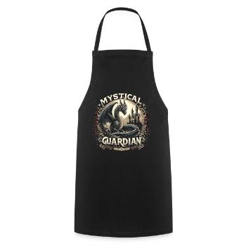 Dragon Gardien du Château du Chevalier - Tablier de cuisine - noir - Devant - AI Model Male 185 dark (185cm)