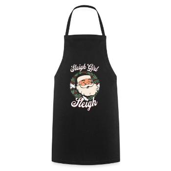 Sleigh Girl Sleigh Funny Ugly Christmas für Frauen - Kochschürze - Schwarz - Vorne - AI Model Male 185 dark (185cm)