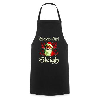 Sleigh Girl Sleigh Funny Ugly Christmas für Frauen - Kochschürze - Schwarz - Vorne - AI Model Male 185 dark (185cm)