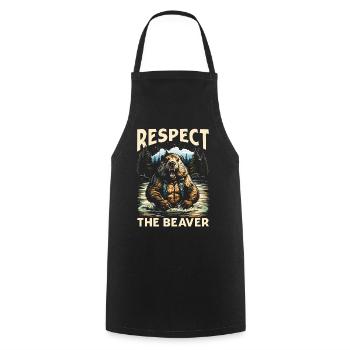 Respect The Beaver - Kochschürze - Schwarz - Vorne - AI Model Male 185 dark (185cm)