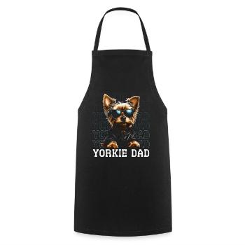 Yorkie Dad - Cooking Apron - black - Front - AI Model Male 185 dark (185cm)