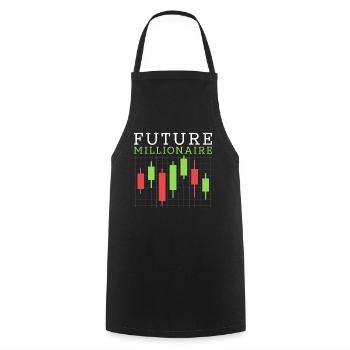 Future Millionaire - Kochschürze - Schwarz - Vorne - AI Model Male 185 dark (185cm)