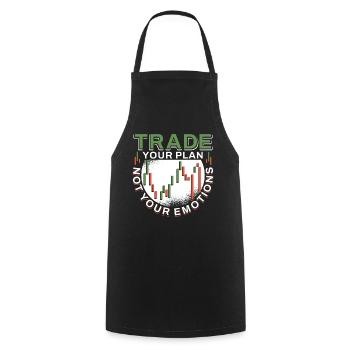 Trade Your Plan Not Your Emotions - Cooking Apron - black - Front - AI Model Male 185 dark (185cm)