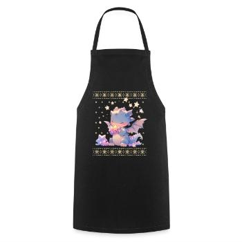 Kawaii Dragon in Ugly Christmas Sweater Style - Cooking Apron - black - Front - AI Model Male 185 dark (185cm)