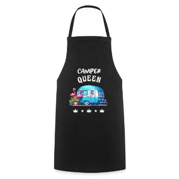 Camper Queen Camping Caraven Motorhome Summer - Cooking Apron - black - Front - AI Model Male 185 dark (185cm)