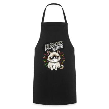 False Hopes - Angry Cat Happy New Year Pajamas - Kochschürze - Schwarz - Vorne - AI Model Male 185 dark (185cm)