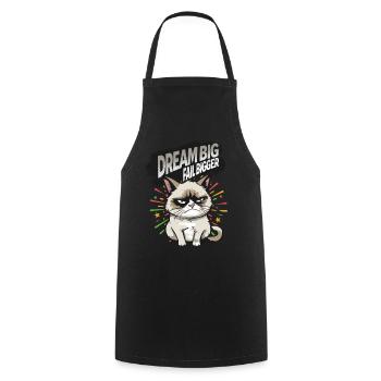 Dream Big - Angry Cat Happy New Year Pajamas - Kochschürze - Schwarz - Vorne - AI Model Male 185 dark (185cm)
